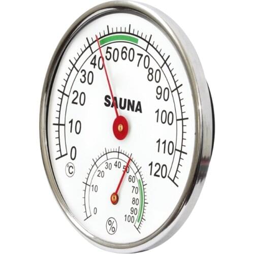 Stainless Steel Thermometer Hygrometer for Sauna Room Temperature Humidity Meter