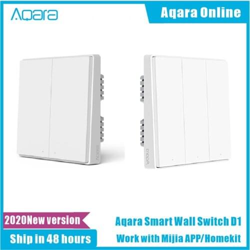 2020 Aqara D1 Smart Wall Switch Zigbee Wireless Remote Control Light Switch Neutral Fire Wire 1/2/3 Button For Mijia HomeKit APP
