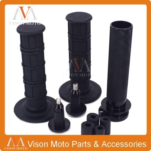Billet 7/8" 22MM Throttle Clamp Twist Tube & Handlebar Cap Plugs & Grips For KTM SXR EXC 400 450 500 505 520 530 EXC400 04-16