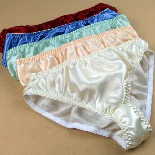 Pure silk Solid Panties Women 100% Mulberry Silk Embroidery Plus Size Briefs L/XL/XXL/XXXL FREE SHIPPING