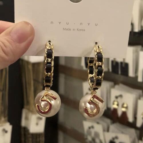 Luxury Design Trendy Handmade Rope Pearl Circle Stud Earring Jewelry for Women