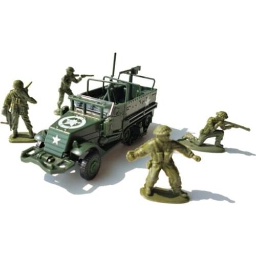 1/72 M3 Half Track Armored Vehicle 4D Assembly Military Model Children Toy C5AF