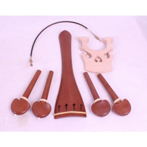 1 set cello jujube Inlay parts, tailpiece peg bridge tail gut #E38