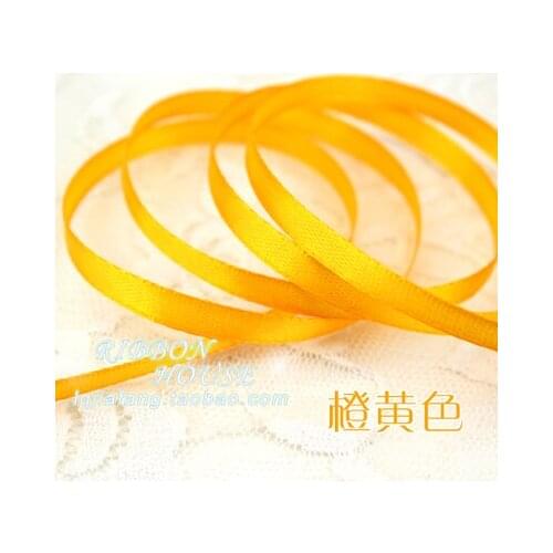 25 yards/roll) 2'' (6mm) Orange gold Silk Satin Ribbon Wedding Party Decoration Gift Wrapping Christmas Sewing Fabric Hand DIY