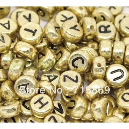 2500pcs/lot Mixed Alphabet /Letter Acrylic Spacer Beads 7mm Free Ship