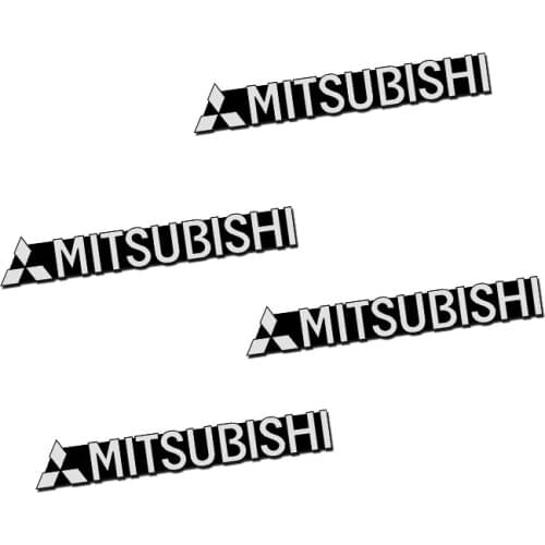 4pcs Speaker Aluminum Emblem Sticker Horn Sound Letter Sticker For Mitsubishi Ralliart Lancer EX Outlander ASX Evo X RVR Mirage