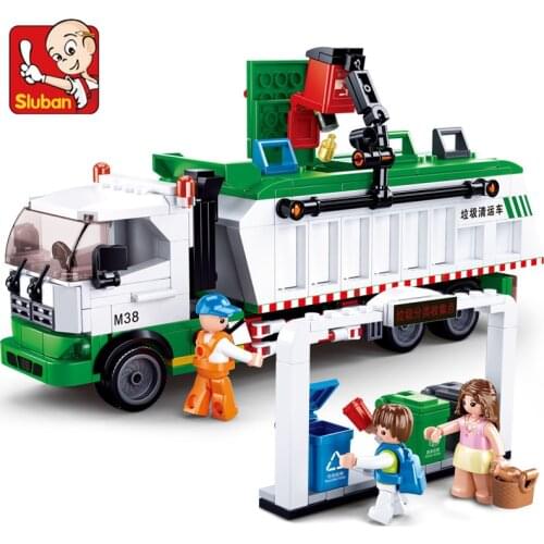 432Pcs City Garbage Classification Truck Car Model Bricks 100 Cards Brinquedos Building Blocks Sets Educational Toys for Kids