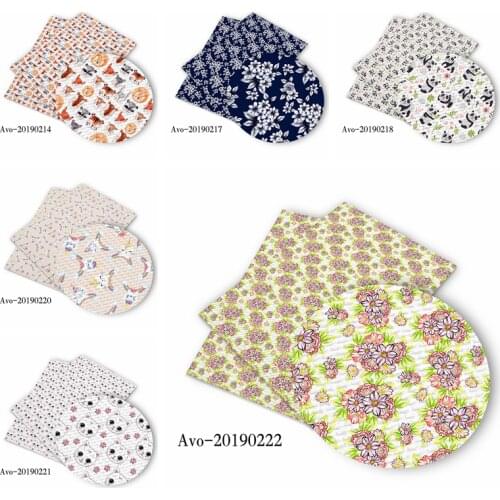 50*150cm New Hot Sell Flower Panda Cat Pattern Printed Leather Polyster Cotton Liverpool Bullet Fabric for DIY Handmade By Yard