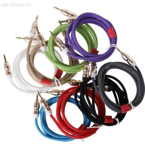 50pcs/lot Wollens thick wool fabric Audio Cable 3.5 mm to 3.5mm Aux Cable Male to Male Kabel Car Aux Cord for xiaomi/Samsung