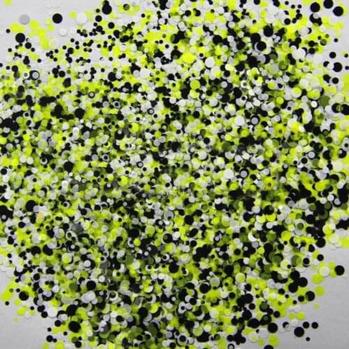 500Gram/lot Glitter Green White Black Mixed Colors Round Dot Glitter Paillette Spangle for Nail Art Glitter 1/2/3mm Mixed YMP-27