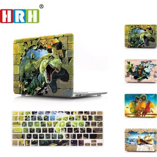HRH 2in1 Marble Wood Animal Keyboard Cover Laptop Body Shell Hard Case for Mac Pro13 12 15 Air 11Touch Bar A2159 A2289 A2251