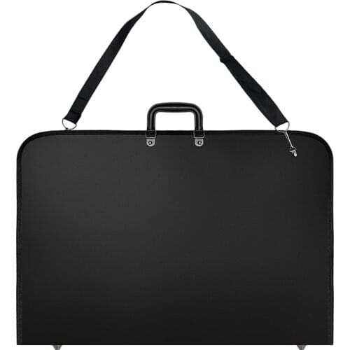 Black Art Portfolio Case Artist Carrying Case Artist Portfolios Case with Shoulder Strap (19X14.7X1.5 Inches)