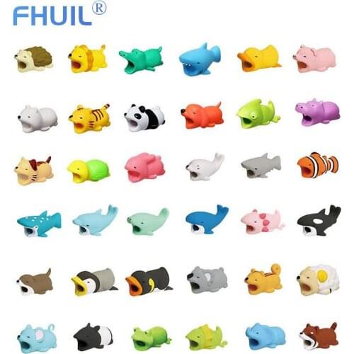 Cute Bite Mobile Phone Cable Protector Winder Usb Charger Data Cable Protection Silicone Cartoon Cord Cable Organizer Holder