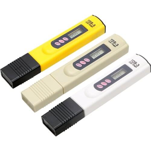 DIYWORK LCD Digital TEMP/PPM Water Purity Filter Measuring Tools Water Meter Quality Testing Pen PH TDS Meter Tester 0-9999 PPM