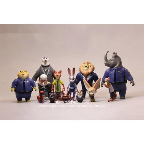 Disney Zootopia Nick Fox Judy Rabbit 3-11cm Action Figure Decoration PVC doll Collection Figurine Toys model for children gift