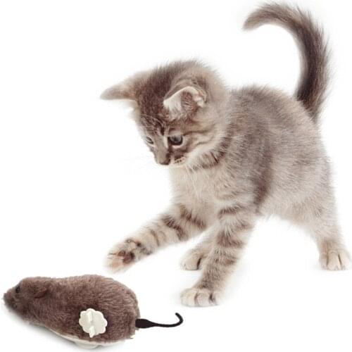 Hot Creative Funny Clockwork Spring Power Plush Mouse Toy Cat Dog Playing Toy Mechanical Motion Rat Pet Accessories