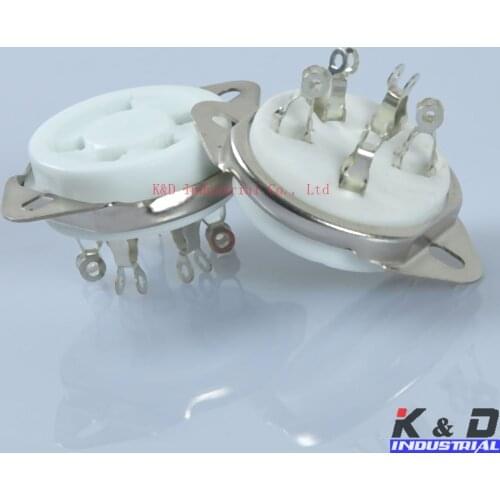 2pcs 5PIN ceramicsc Vacuum TUBE SOCKET for 807 27 24 UX5 Base Valve AUDIO AMP DIY PART