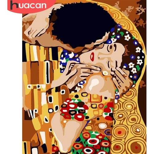 HUACAN Coloring By Number Lovers Handpainted Gift Drawing Acrylic Home Decoration Oil Painting By Numbers Figure Wall Art