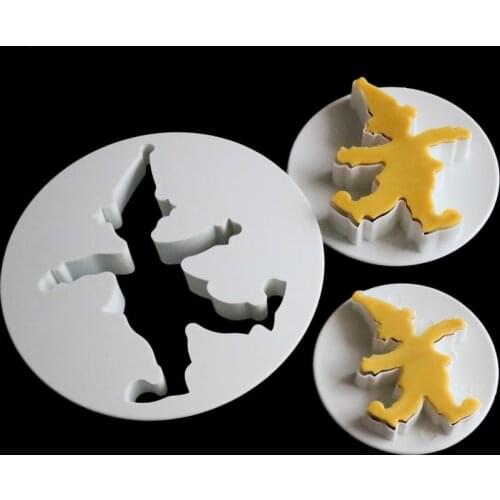 LIXYMO 3PCS/Set Circus Clown Fondant Molds Cookie Biscuits Cutters Sugar Craft DIY Moulds Embossers Cake Decorating Tools