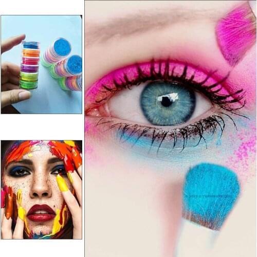 Make Up 6 Colors Lasting Shimmer Eyeshadow Pigment Matte Eyeshadow Neon Powder Nail Powder For Halloween
