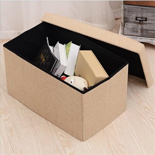 Multi-function Cotton & Linen Folding Stool Storage Stool Organizer Storage Box Home Decoration Toy Clothes Organizer Box