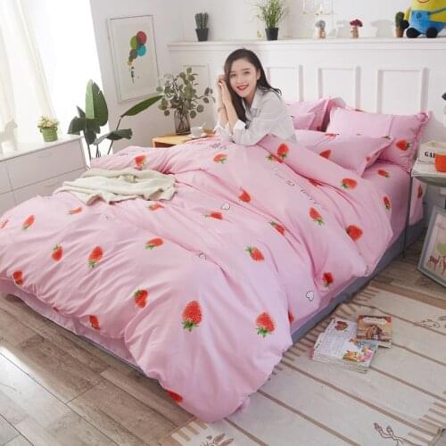 Fashion Cartoon Yellow Pineapple Bed Linens Cute Bedding Set Home Textiles Duvet Cover Bed Sheet Quilt Cover Queen King Size