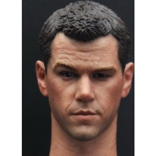 Custom 1/6 Scale Male Man Boy Headplay Chasing Bourne Mars Rescue Matt Damon Head Sculpt Headplay for 12" Action Figure Body