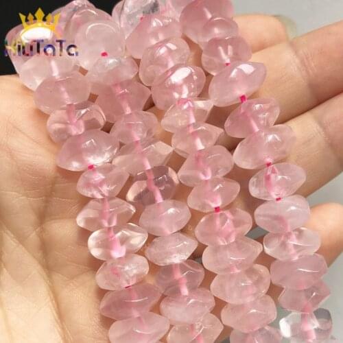 Natural Pink Quartz Stone Beads Irregular Special Cut Genuine Loose Spacer Beads For Jewelry DIY Making Bracelets 15'' 7.5