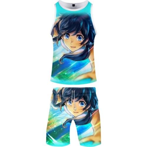 2019 new Son of the weather 3D printed casual tank top shorts men fashion hiphop streetwear shorts set