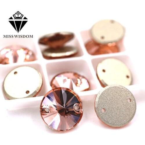 New High quality flatback glass sew on rhinestones double hole Round shape Water Red crystal rhinestone diy clothing accessories