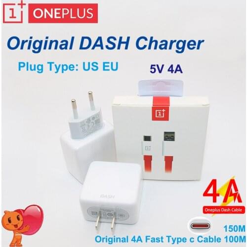 Original OnePlus 6 Dash Charger adaptive One Plus 7 6t 5t 5 3t 3 Smartphone Fast charge Power Adapter 1M/2M USB 3.1 Type-c Cable
