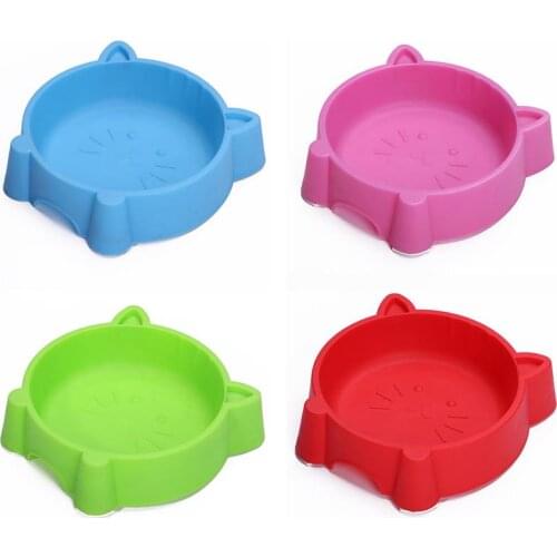 Portable Plastic Cat Bowl Dog Feeding Bowls Creative Kittens Puppy Food Water Feeder Kitty Drinking Dish Feeder Cats Supplies