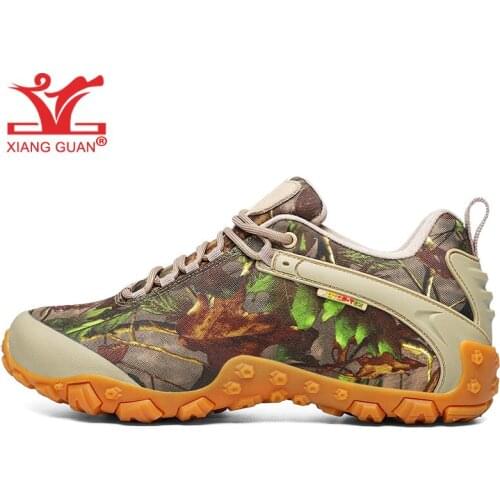 XIANG GUAN Walking Shoes Men Women Waterproof Breathable Sandy Black Camouflage Sneakers Outdoor Hiking Trekking Tourism Camping