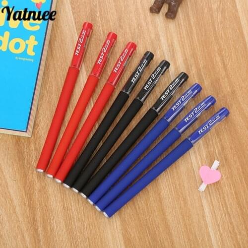 Yatniee 3pcs/pack Frosted Handle Gel Pen 0.5mm Refill Nib Needle Bullet Pen Stationery Office Supply