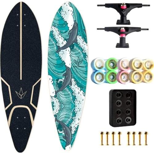 Land Surfing Skateboard , Maple Skateboard 35 Inches Long Skateboard, City Road Carver Land Cruiser ,The Best Choice for Surfers