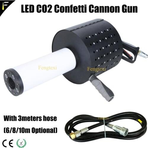 CO2 Jet Gun and Confetti Spraying 2in1 Led Dry Ice RGB Gas CO2 Shoot Jet Column Gun Confetti Paper Gun Bar Atmosphere Props