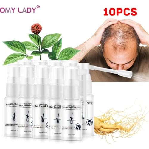 10PCS OMYLADY Anti HairLoss Hair Growth Spray Essential Oil Liquid for Men Women Dry Hair Regeneration Repair Hair Loss Product
