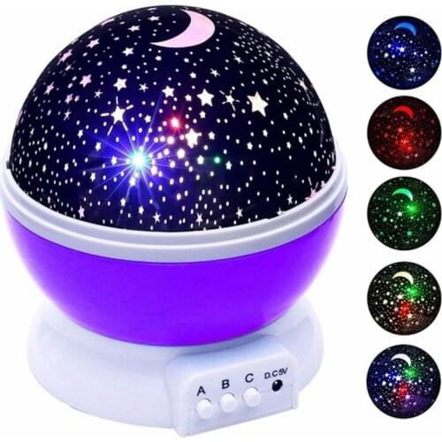 Ledertek Stars Starry Sky LED Night Light Projector Luminaria Moon Novelty Table Night Lamp Battery USB Night light For Children