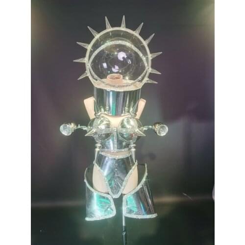 Theme led light party space warrior Future costume technology nightclub women dancer stage show dance costumes
