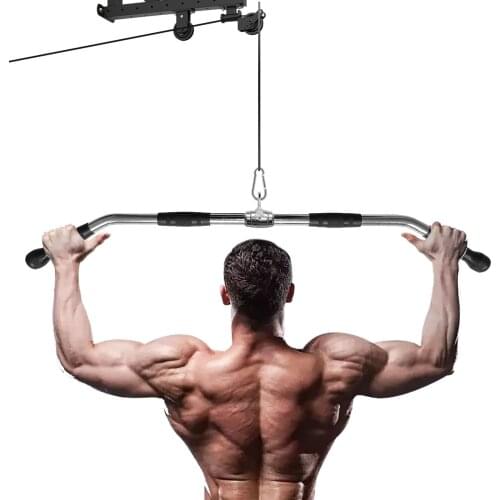 Gym Home 95cm 114cm Pulling Down Fitness Handle Biceps Triceps Muscle Traning T-bar Handle Grip Workout Equipment Accessories