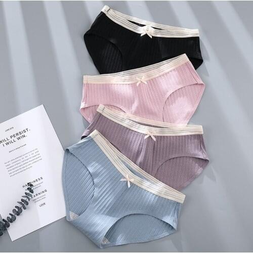 Antibacterial Briefs Cotton Women Panties Sexy Seamless Panty Breathable Underwear Set Japanese Lingerie 3 Pcs/lot Dropshipping