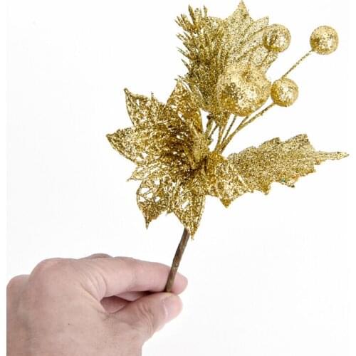 Christmas Tree Decoration pendant dusting Christmas flower branch Christmas Ornament ornament hand made DIY artificial flower