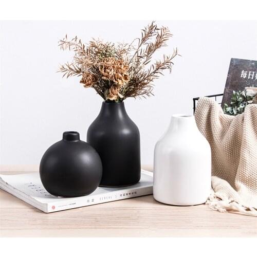 Scandinavian Style Plant Vase Simple Nordic Style Ceramics Dried Flower Vase Decoration Desktop Bookcase Decoration Accessories