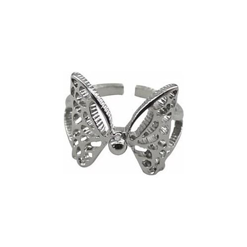 Gothic Punk Butterfly Open Adjustable Joint Knuckle Ring for Women Girl Jewelry Gift Hip Hop Retro Hollow Out Animal Ring