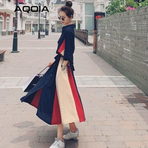 2021 Summer Women Maxi Dress Vingate Patchwork Casual Lantern Sleeve Button Up Turn Down Collar Ladies Shirt Dress Loose Robe