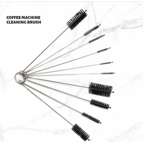10 BRUSH HEADS Coffee Machine Cleaning Brush Steam Wand Steam Dropper/Milk Foam Pipe Hand Grinder Coffee Machine Porta