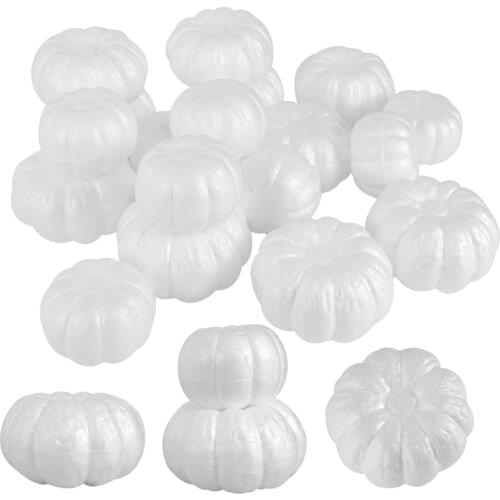 10Pcs 6/8cm White Foam Pumpkin Models Polystyrene Styrofoam Pumkins Artificial Fruits DIY Handmade Craft Halloween Decor Gifts