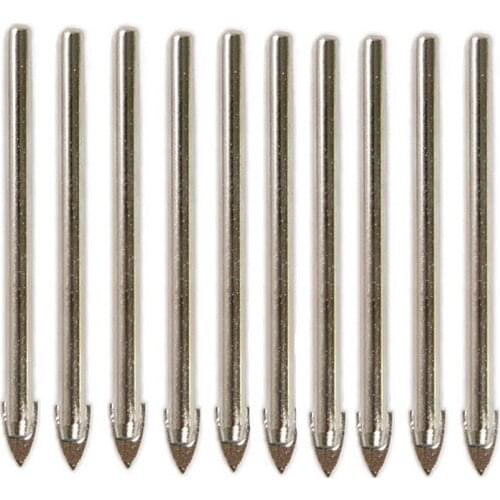 10PCS Spear Point Head Ceramic Marble Tile Glass Drill Bit 6MM Round Shank Drilling Bathroom Tiles Tools