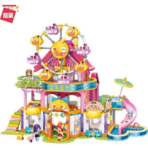 1038PCS Enlightenment 31015 Ferris Wheel Holiday Hotel Assembled Model Girl Assembled Building Block Toy Gift