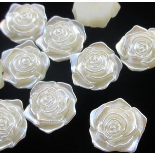 18mm 10pcs/lot white Rose Flower Shape Acrylic Imitation Pearl Beads for Chunky Necklace making